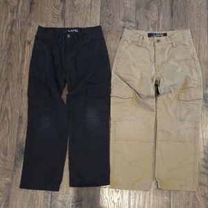 Little Boys Black and Tan Cargo Tactical Pants